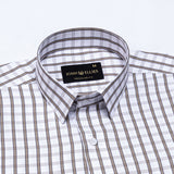Fester Warm Brown Check Cotton Shirt - John Ellies