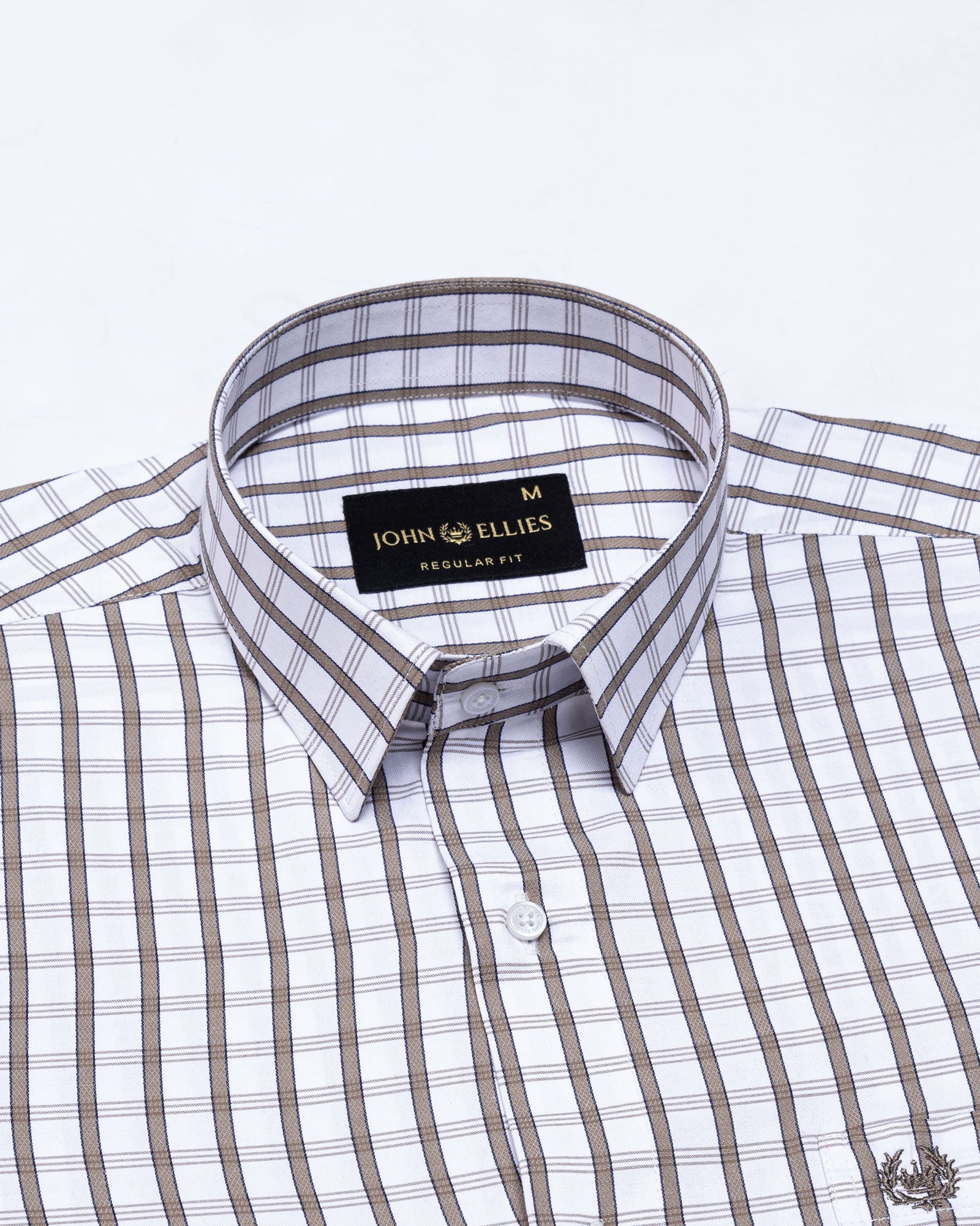 Fester Warm Brown Check Cotton Shirt - John Ellies