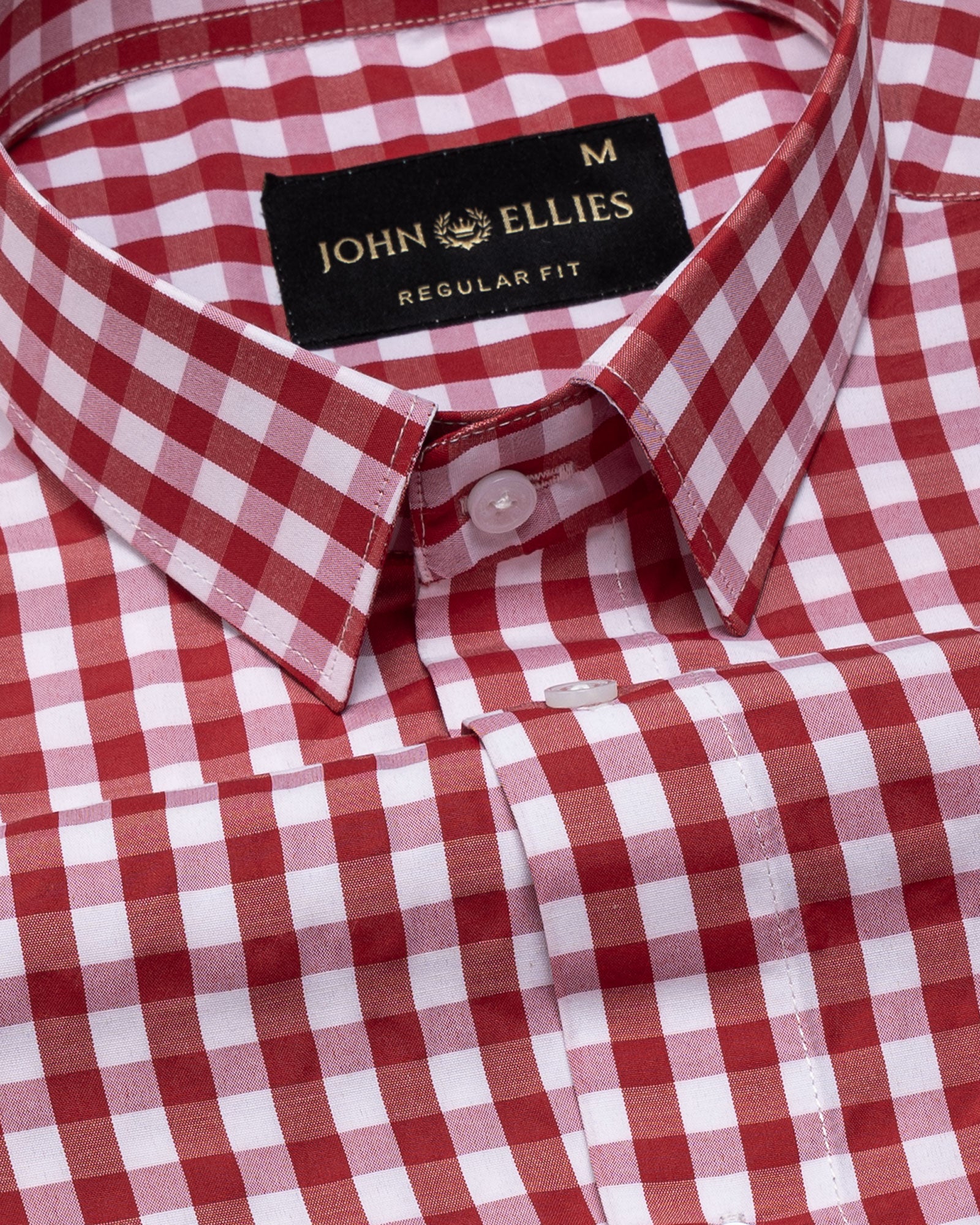 Fester Red Check Cotton Shirt - John Ellies