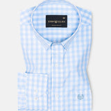 Fester Sky Blue Check Cotton Shirt - John Ellies