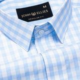 Fester Sky Blue Check Cotton Shirt - John Ellies