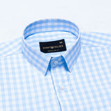 Fester Sky Blue Check Cotton Shirt - John Ellies
