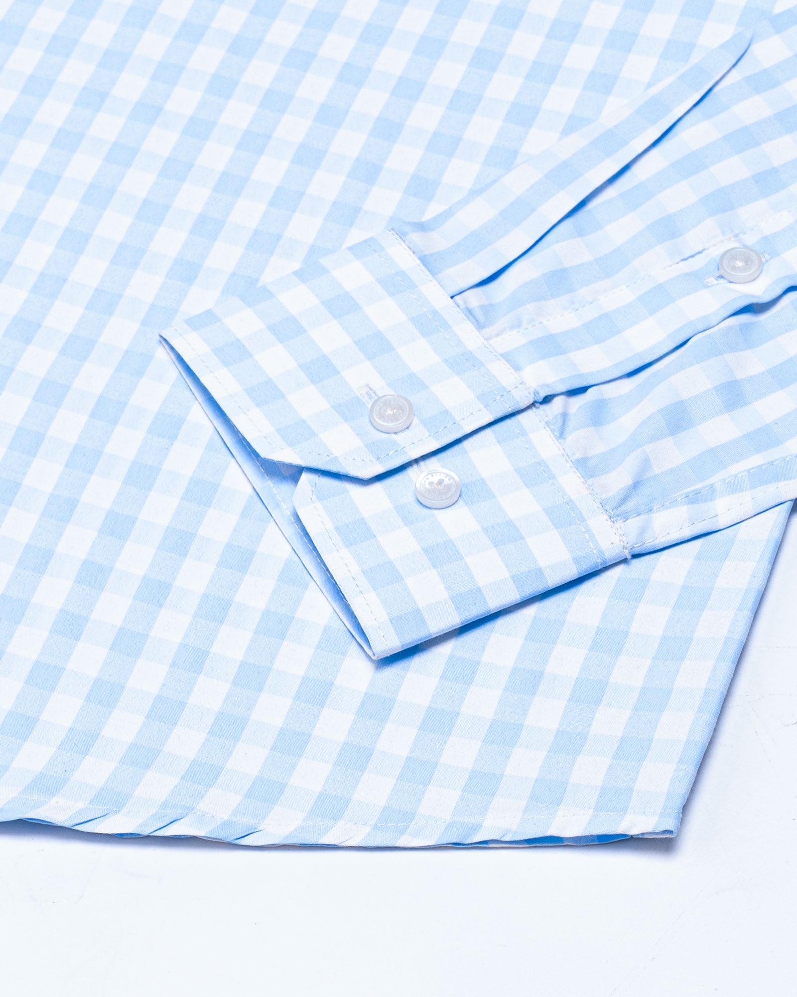 Fester Sky Blue Check Cotton Shirt - John Ellies