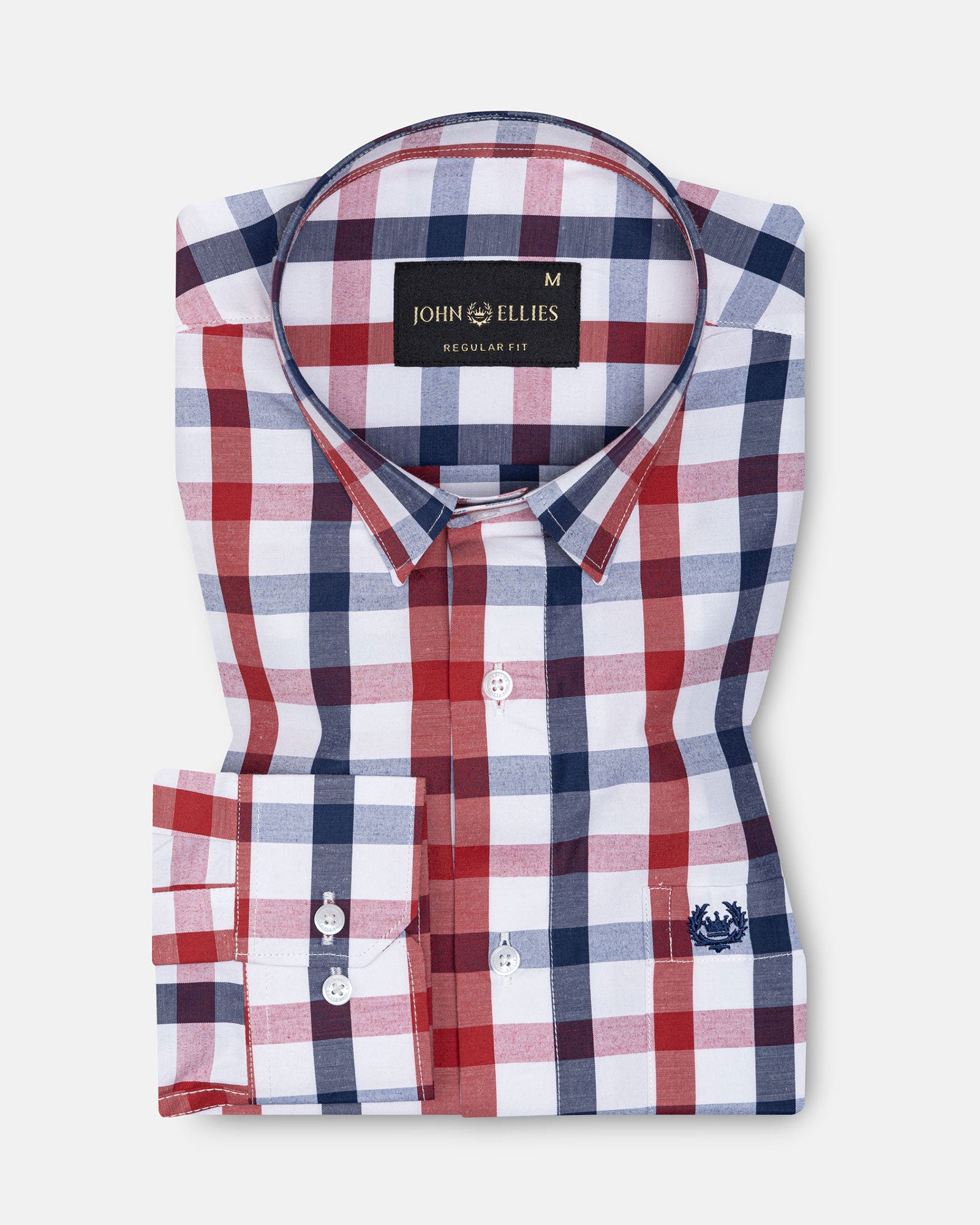 Fester Red & Blue Check Cotton Shirt - John Ellies