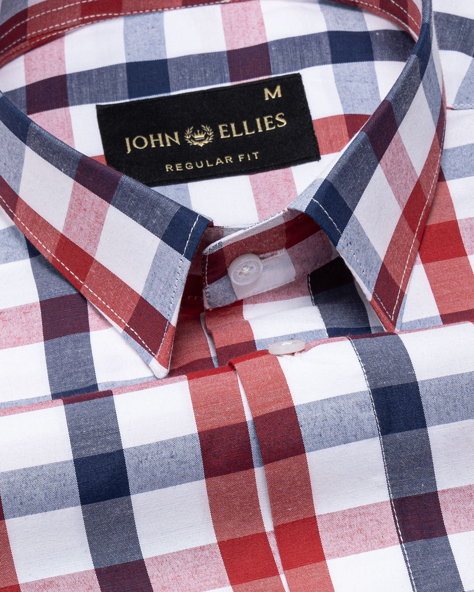 Fester Red & Blue Check Cotton Shirt - John Ellies