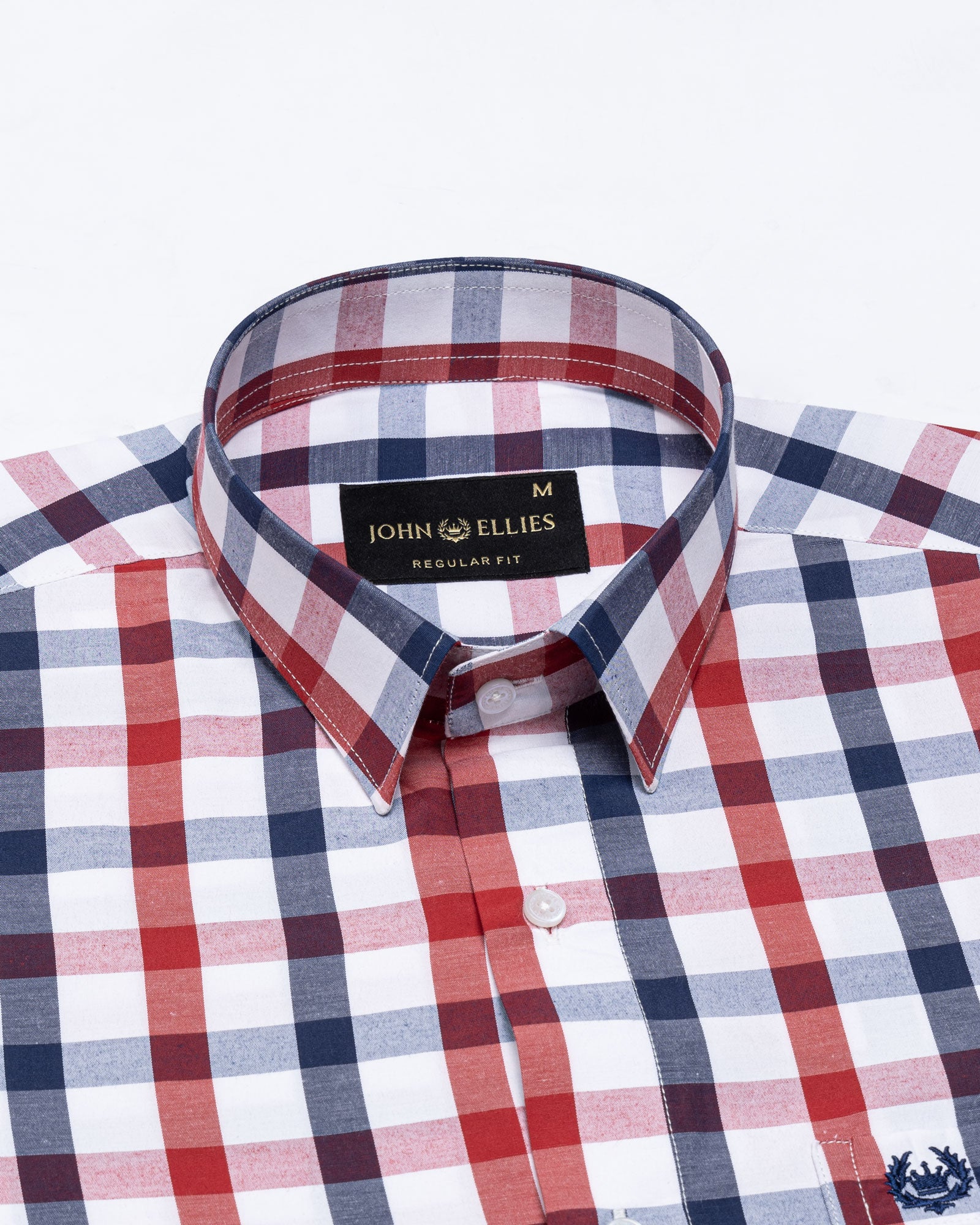 Fester Red & Blue Check Cotton Shirt - John Ellies