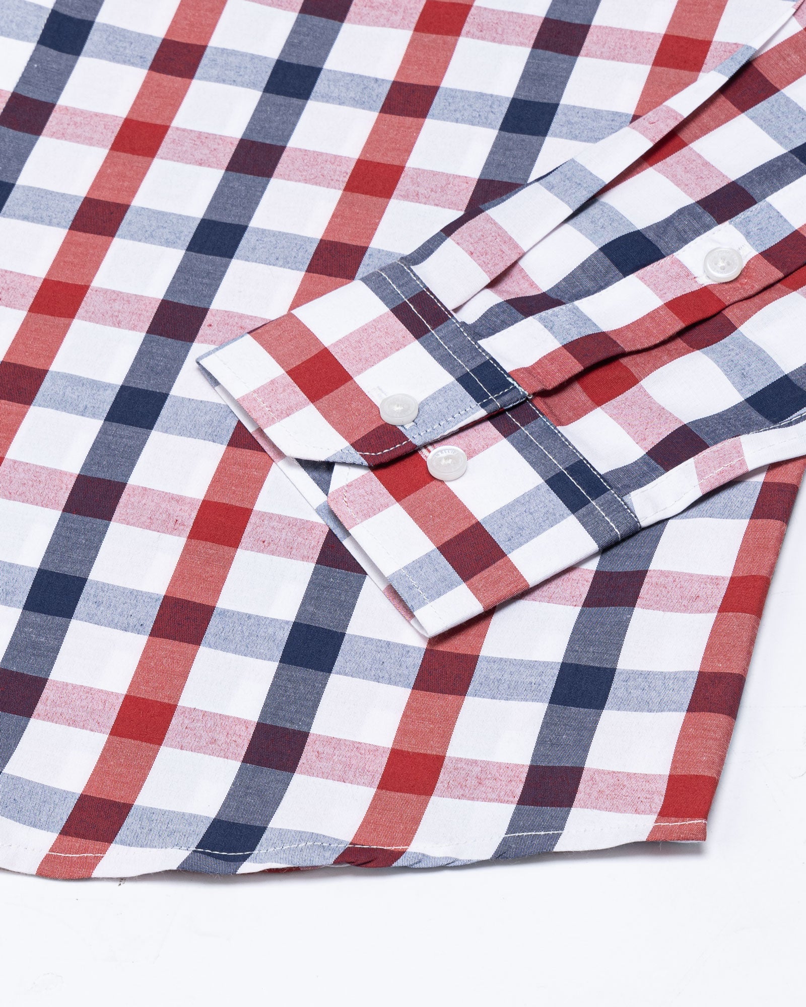 Fester Red & Blue Check Cotton Shirt - John Ellies