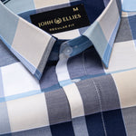 Fester Navy & Sky Check Cotton Shirt - John Ellies