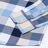 Fester Navy & Sky Check Cotton Shirt - John Ellies