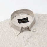 Macbeth Brown Stripe Button Down Linen Shirt - John Ellies