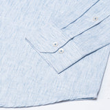 Macbeth Sky Blue Stripe Button Down Linen Shirt - John Ellies