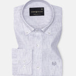 Macbeth Purple Stripe Button Down Linen Shirt - John Ellies