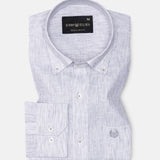 Macbeth Purple Stripe Button Down Linen Shirt - John Ellies