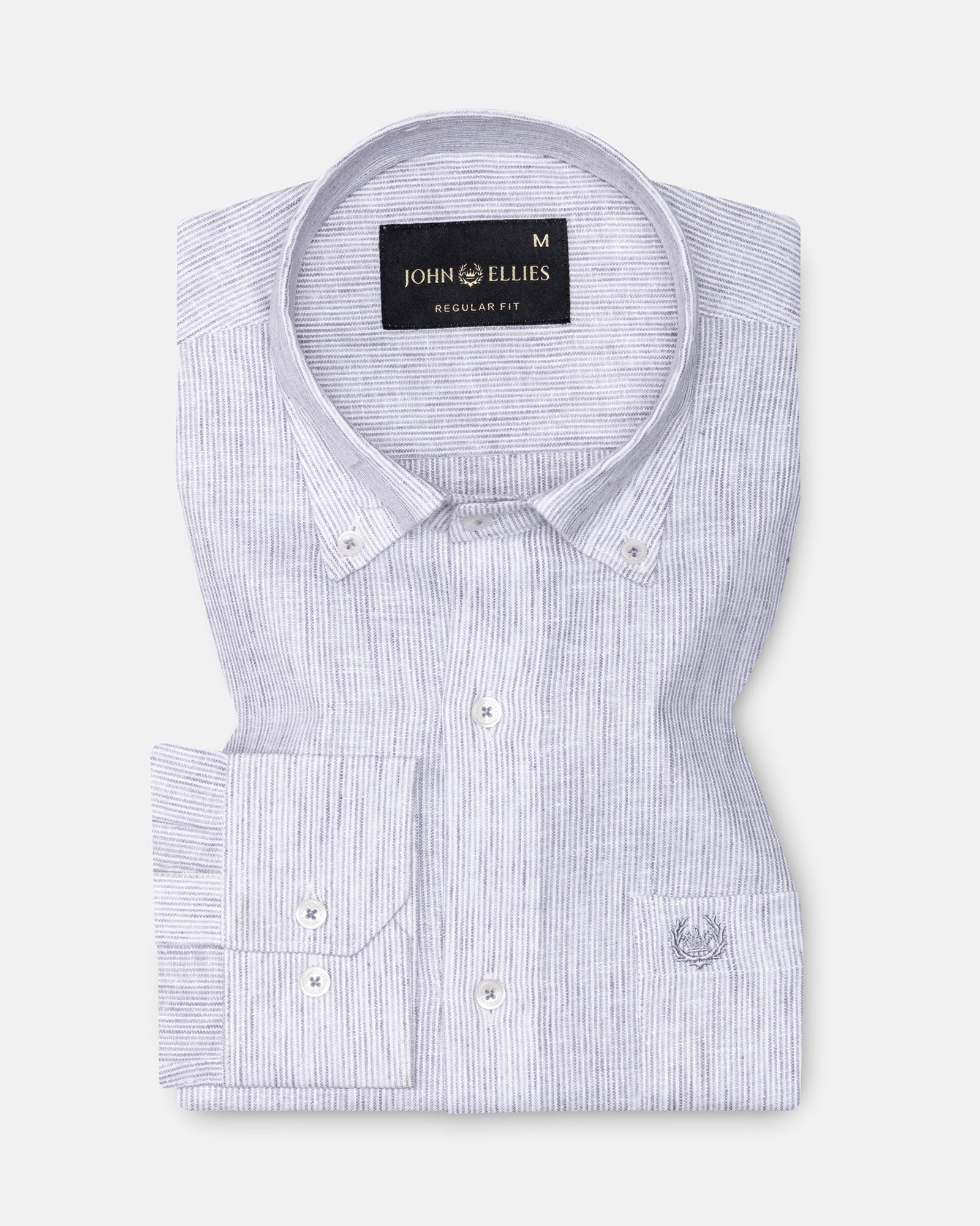 Macbeth Purple Stripe Button Down Linen Shirt - John Ellies