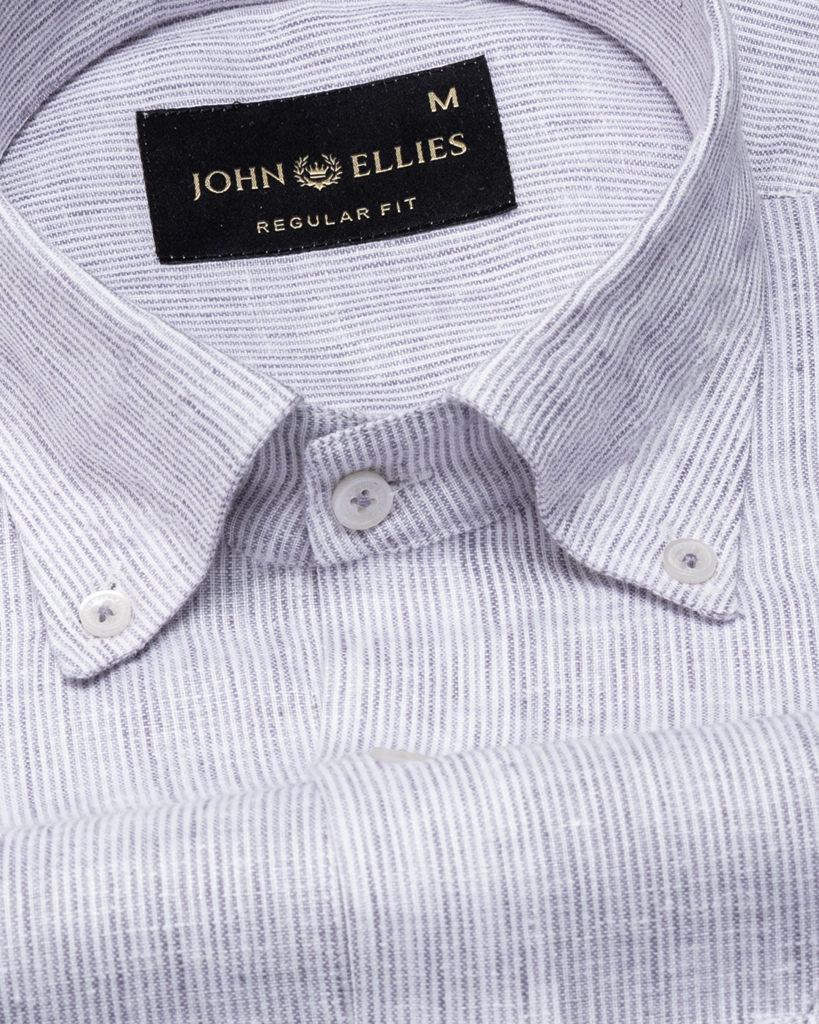 Macbeth Purple Stripe Button Down Linen Shirt - John Ellies