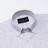 Macbeth Purple Stripe Button Down Linen Shirt - John Ellies