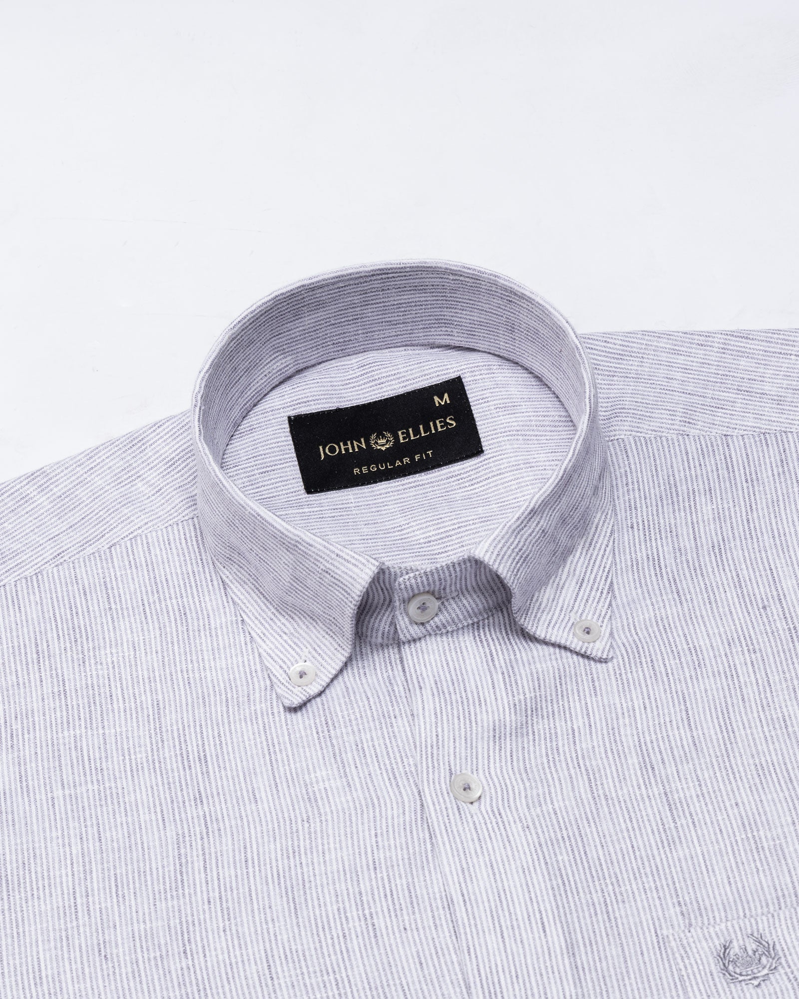 Macbeth Purple Stripe Button Down Linen Shirt - John Ellies