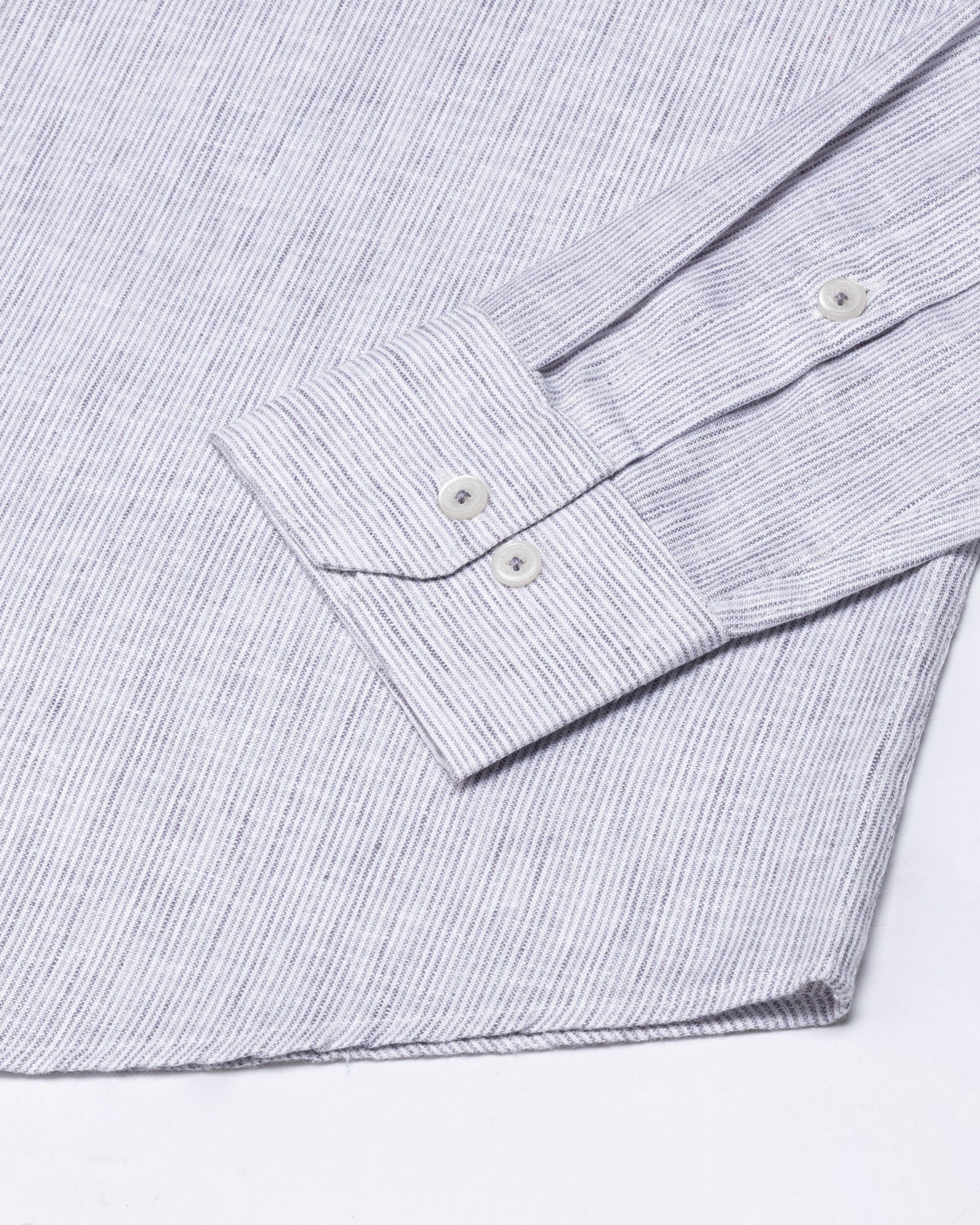 Macbeth Purple Stripe Button Down Linen Shirt - John Ellies