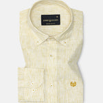 Macbeth Yellow Stripe Button Down Linen Shirt - John Ellies