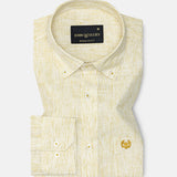 Macbeth Yellow Stripe Button Down Linen Shirt - John Ellies