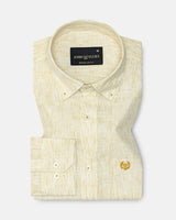 Macbeth Yellow Stripe Button Down Linen Shirt