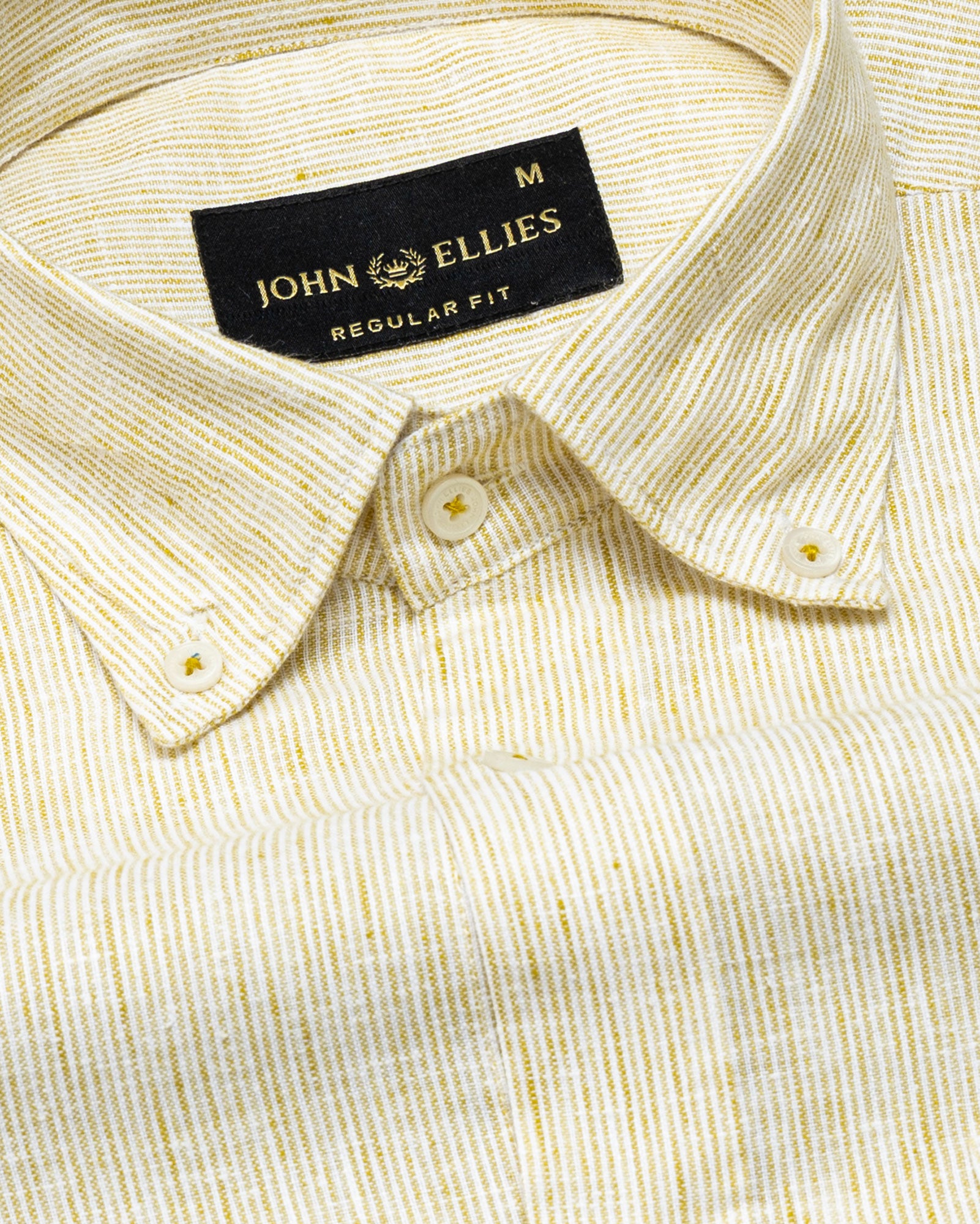 Macbeth Yellow Stripe Button Down Linen Shirt - John Ellies