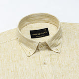 Macbeth Yellow Stripe Button Down Linen Shirt - John Ellies