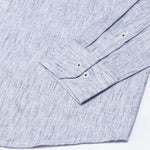 Macbeth Navy Blue Stripe Button Down Linen Shirt - John Ellies