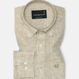 Isaac Brown Check Button Down Linen Shirt - John Ellies