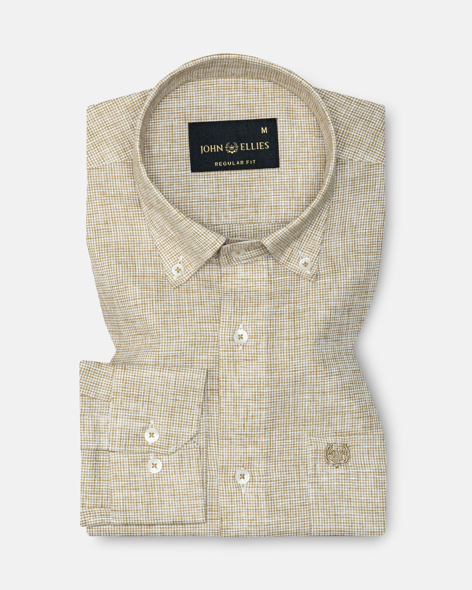 Isaac Brown Check Button Down Linen Shirt - John Ellies