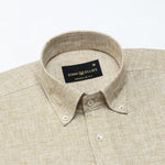 Isaac Brown Check Button Down Linen Shirt - John Ellies