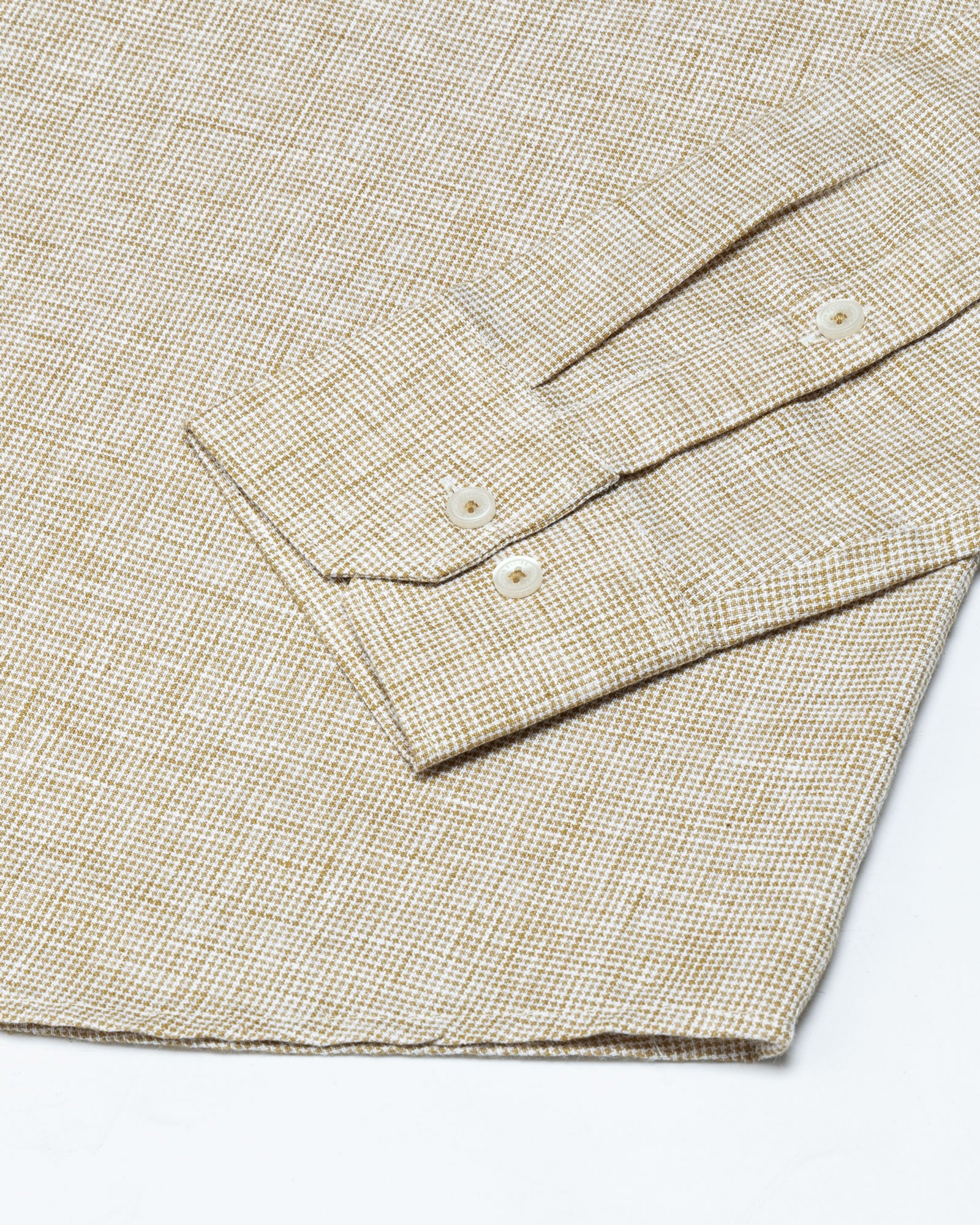 Isaac Brown Check Button Down Linen Shirt - John Ellies