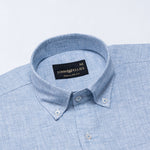 Isaac Blue Check Button Down Linen Shirt - John Ellies