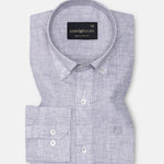 Isaac Purple Check Button Down Linen Shirt - John Ellies