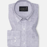 Isaac Purple Check Button Down Linen Shirt - John Ellies