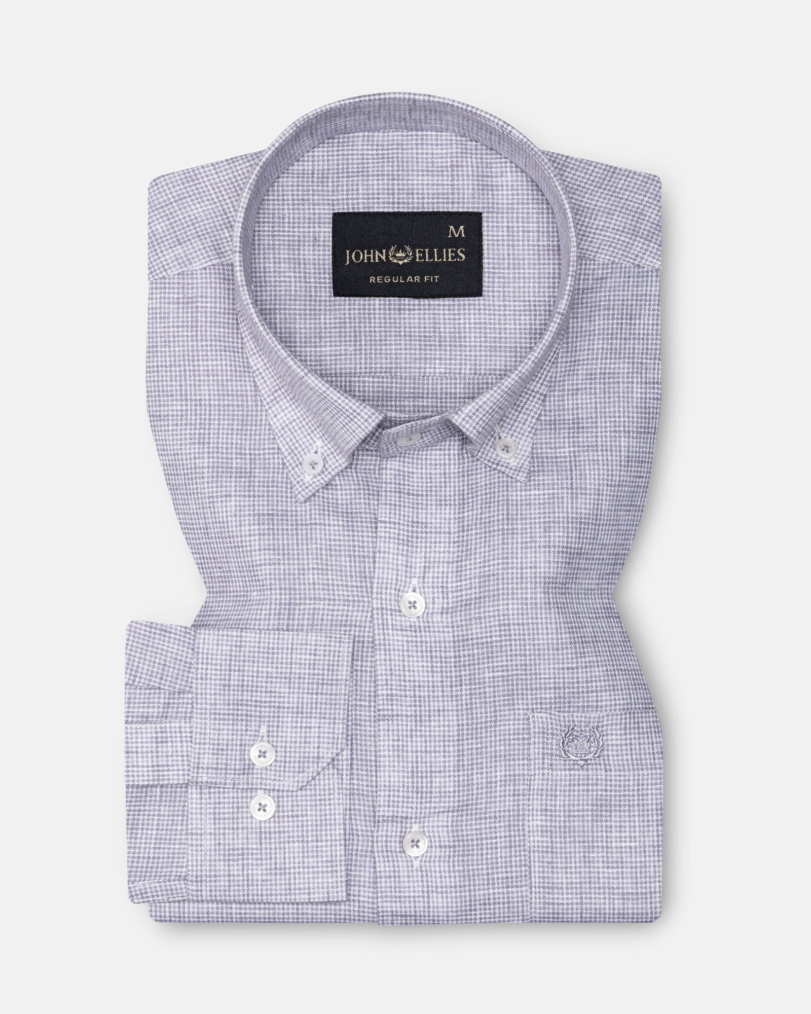 Isaac Purple Check Button Down Linen Shirt - John Ellies
