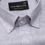 Isaac Purple Check Button Down Linen Shirt - John Ellies