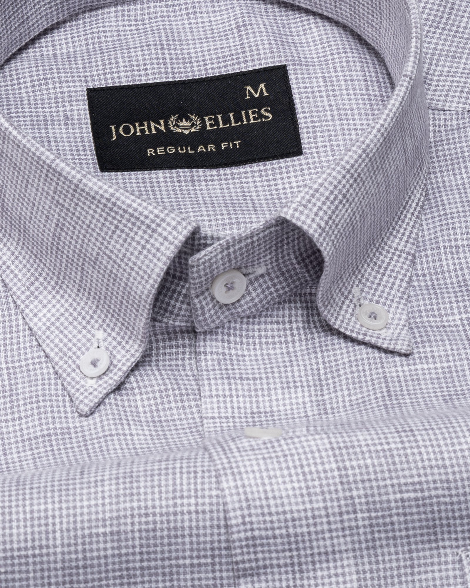 Isaac Purple Check Button Down Linen Shirt - John Ellies