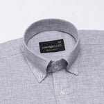 Isaac Purple Check Button Down Linen Shirt - John Ellies