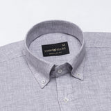 Isaac Purple Check Button Down Linen Shirt - John Ellies