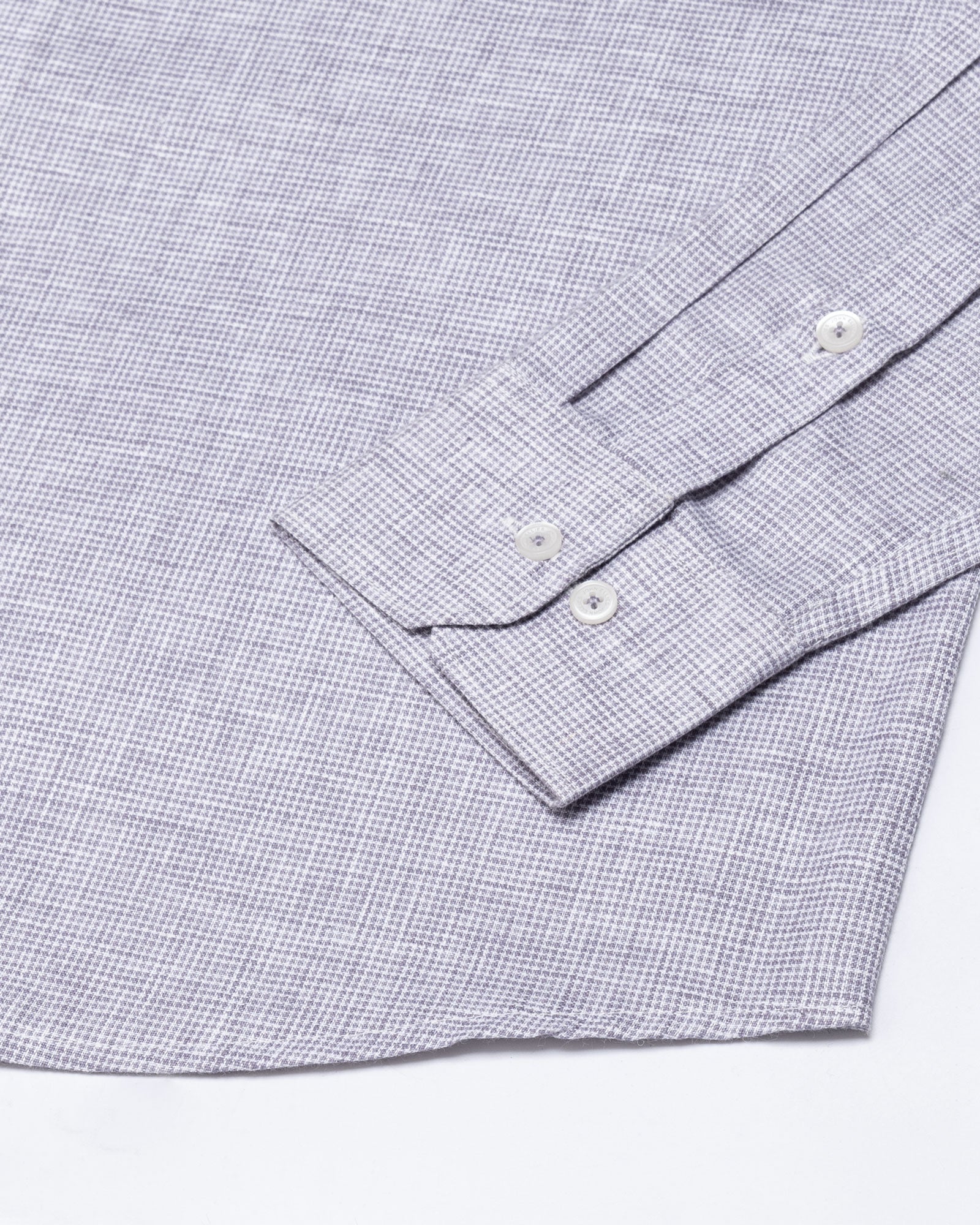 Isaac Purple Check Button Down Linen Shirt - John Ellies
