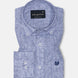 Isaac Navy Blue Check Button Down Linen Shirt - John Ellies