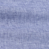 Isaac Navy Blue Check Button Down Linen Shirt - John Ellies