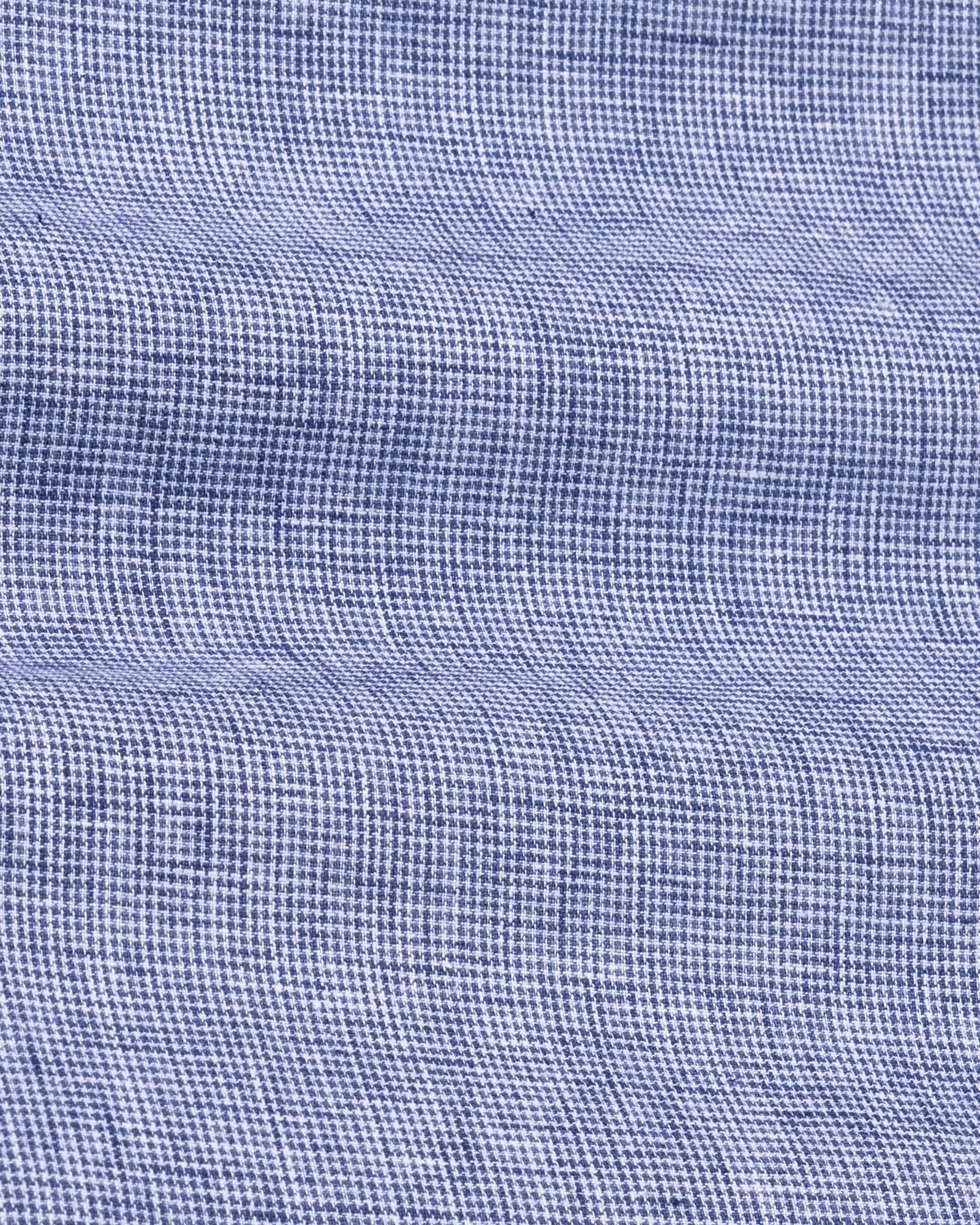 Isaac Navy Blue Check Button Down Linen Shirt - John Ellies