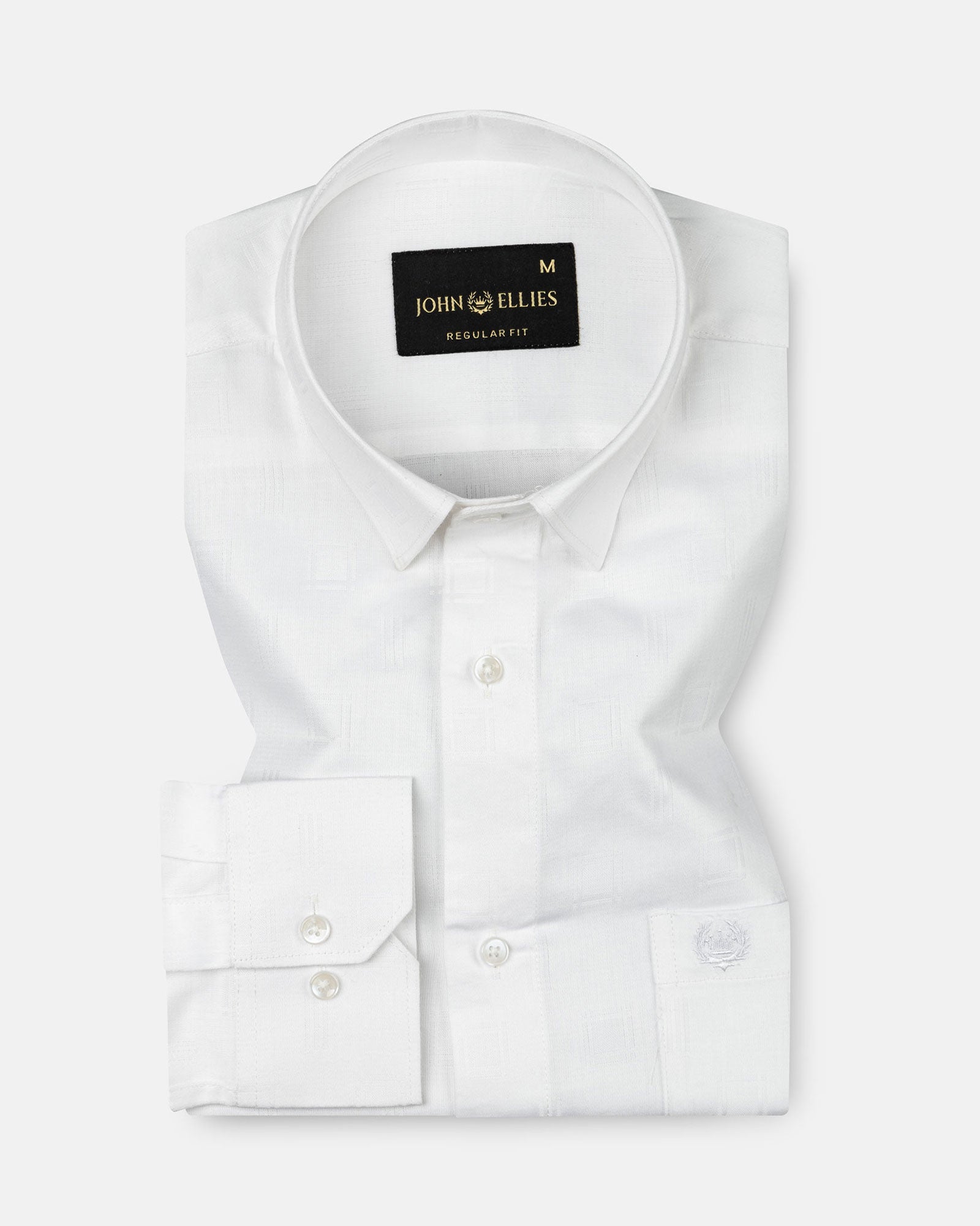 Agnes White Textured Cotton Shirt - John Ellies