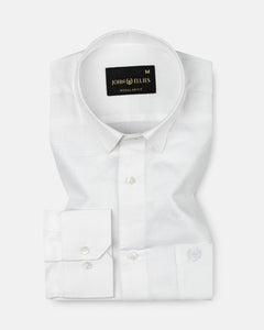 Agnes White Textured Cotton Shirt - John Ellies
