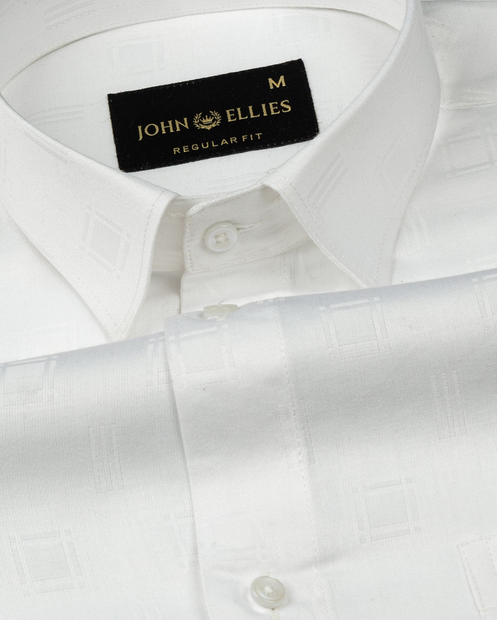 Agnes White Textured Cotton Shirt - John Ellies