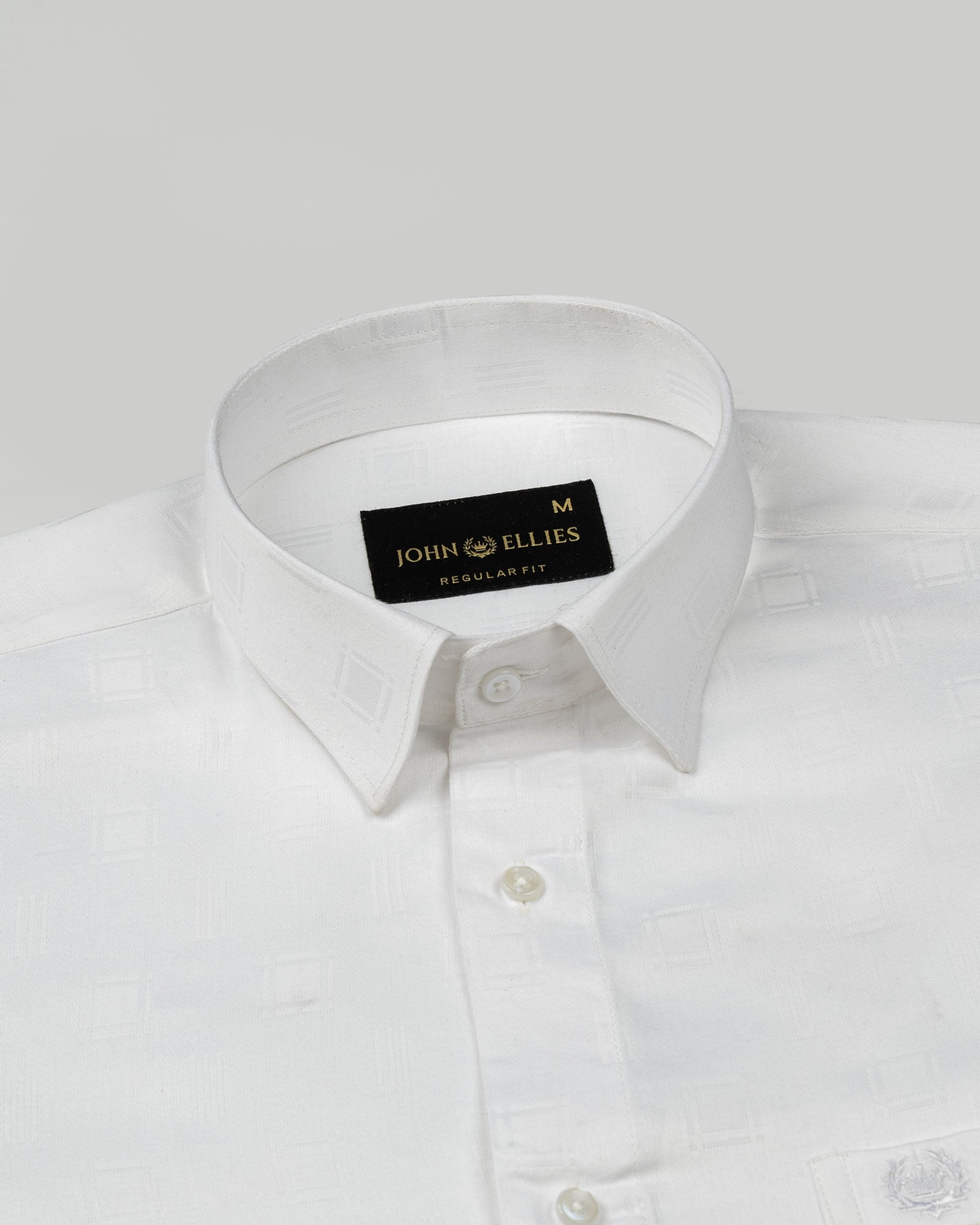 Agnes White Textured Cotton Shirt - John Ellies