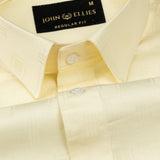 Agnes Yellow Textured Cotton Shirt - John Ellies