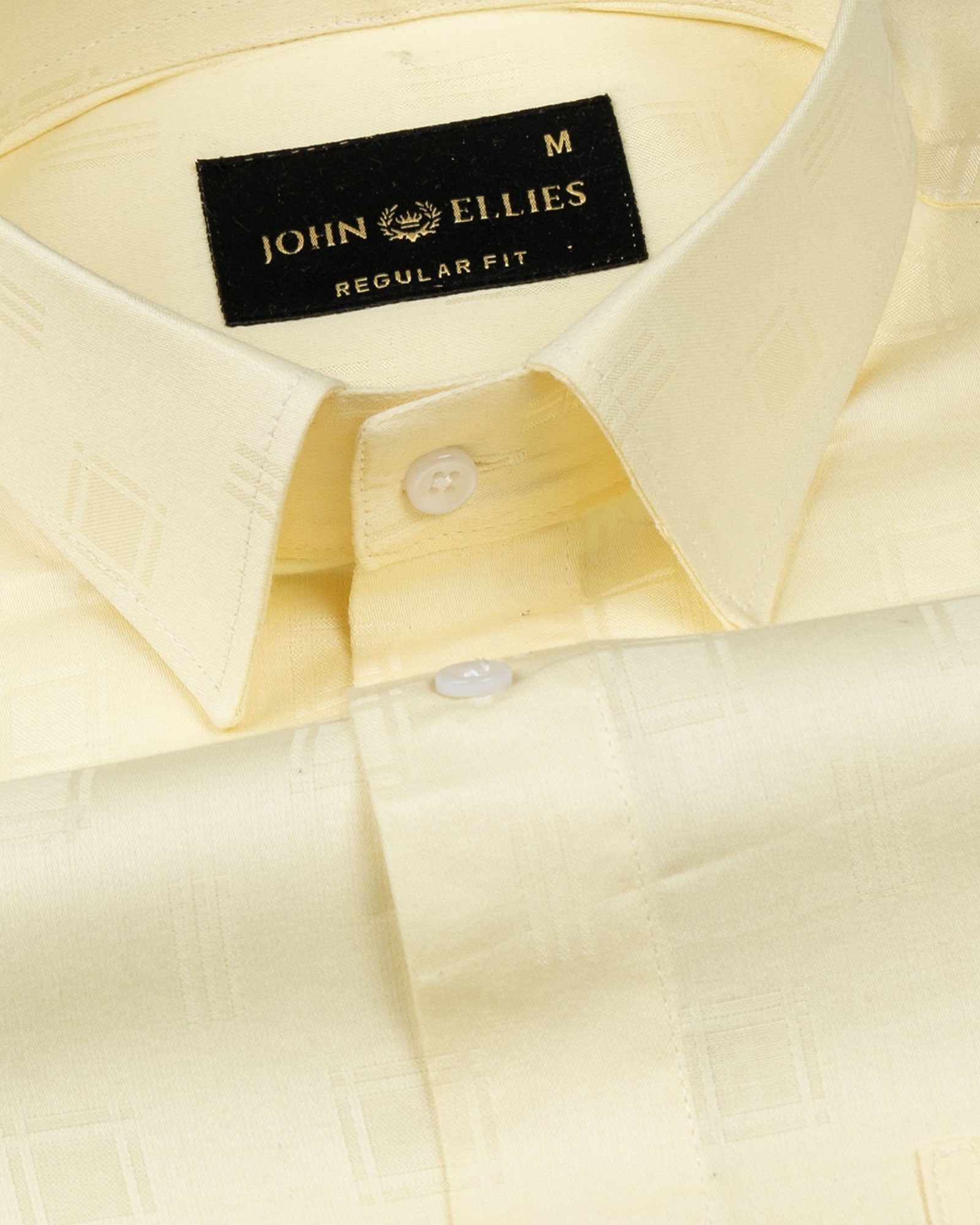 Agnes Yellow Textured Cotton Shirt - John Ellies